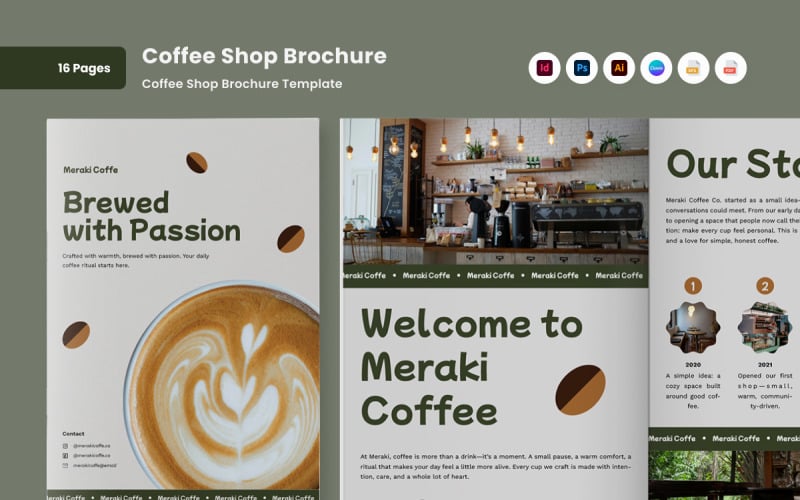 Artisanal Coffee Shop Brochure Magazine Template