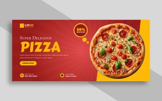 Food menu and delicious pizza Facebook Cover Ver-1