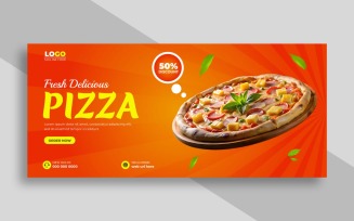 Food menu and delicious pizza Facebook Cover Ver-2