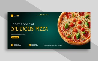 Food menu and delicious pizza Facebook Cover Ver-3