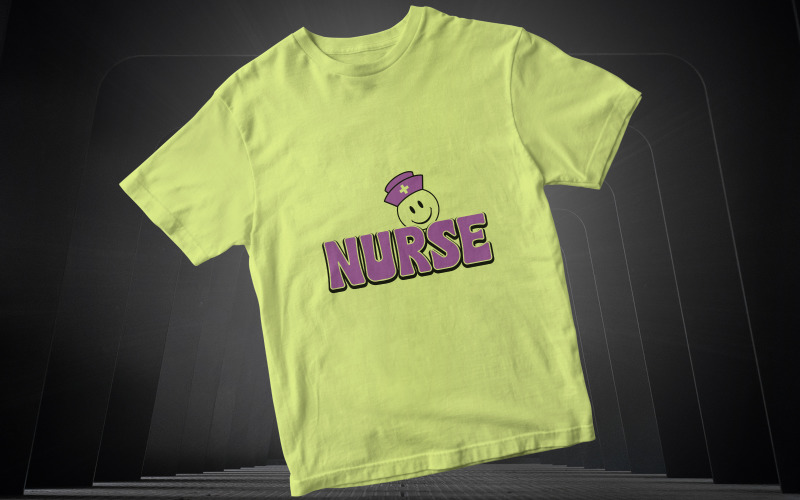 Nurse With Emoji Shirt Design | Cute Nurse PNG for Sublimation & Cricut Icon Set