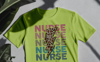 Nurse With Thunder Shirt Design | Lightning Nurse PNG
