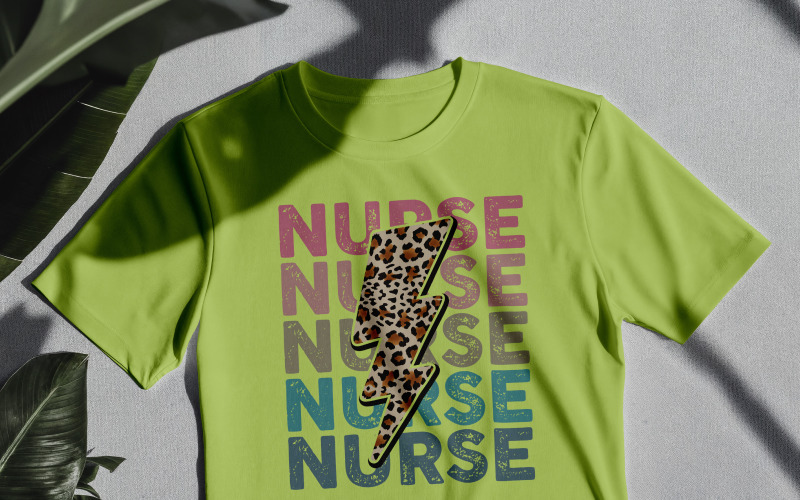 Nurse With Thunder Shirt Design | Lightning Nurse PNG T-shirt