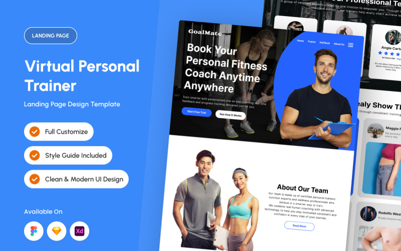 GoalMate – Virtual Trainer Landing UI Element