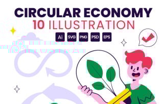 10 Circular Economy Concept Illustration