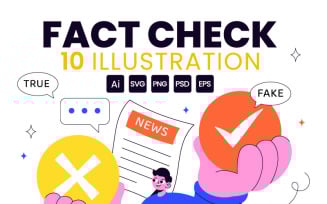 10 Fact Check Vector Illustration