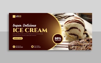 Ice Cream Shop Facebook Cover Template Ver-4