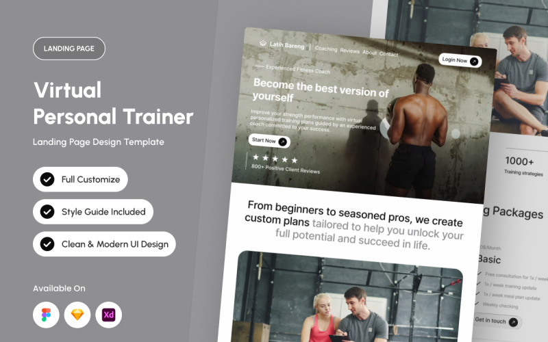 Latih Bareng – Virtual Trainer Landing UI Element