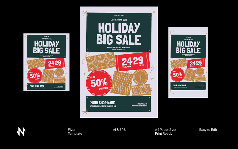 Modern Christmas Big Sale Flyer Corporate Identity