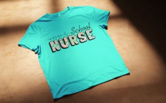 School Nurse With Heartbeat – Medical Heartbeat Nurse Shirt Design, School Clinic RN SVG PNG