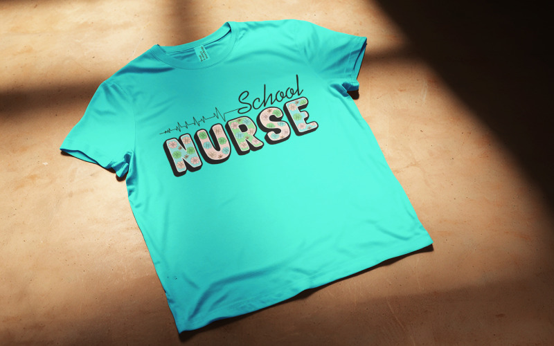 School Nurse With Heartbeat – Medical Heartbeat Nurse Shirt Design, School Clinic RN SVG PNG T-shirt