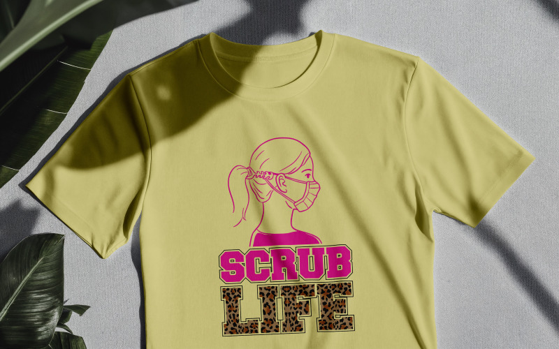 Scrub Life With Girl – Cute Nurse Character Shirt Design T-shirt