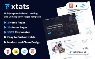 Xtats - Multipurpose Tailwind Landing and Coming Soon Pages Template