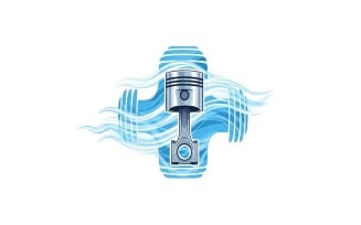 A piston with connecting rod isolated on white background