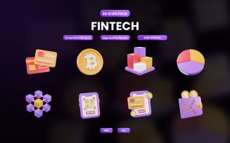 Fintech & Digital Finance 3D Icon Pack