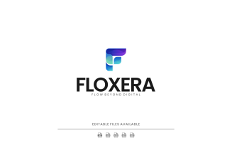 Gradient Modern Letter F Logo Design