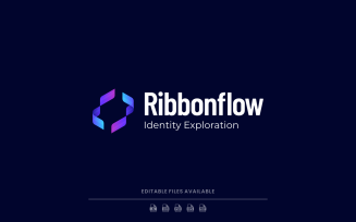 Gradient Modern Ribbon Flow Logo Design