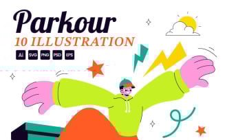 10 Parkour Sports Illustration