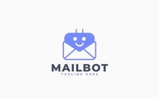 Mail Bot Logo Template Design