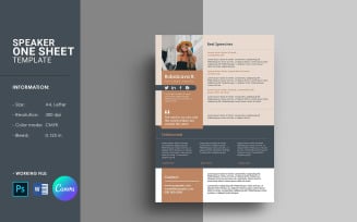 Professional Speaker One Sheet Template