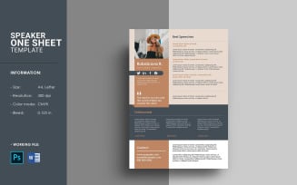 Professional Speaker One Sheet Template