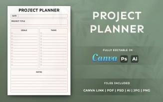 Project Planner – Business Planning, Modern Goals & Tasks Organizer Template