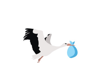Elegant Hand Drawn Stork Sketch Vector Illustration
