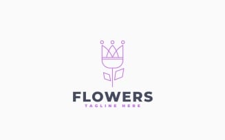 Flower King Logo Template Design