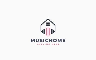 Home Music Logo Template Design