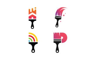 Painting gradient colorful style Vector logo design V13