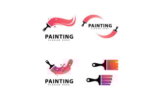 Painting gradient colorful style Vector logo design V14