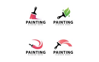 Painting gradient colorful style Vector logo design V15