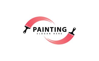 Painting gradient colorful style Vector logo design V1