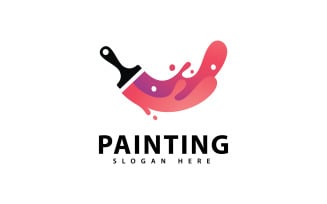 Painting gradient colorful style Vector logo design V3
