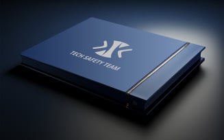 Professional Blue Hardcover Book Mockup with Gold Edge