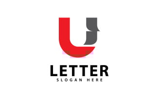U Letter logo design template elements V7