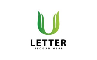 U Letter logo design template elements V8