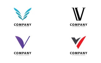 Letter V Simple template Logo design 14