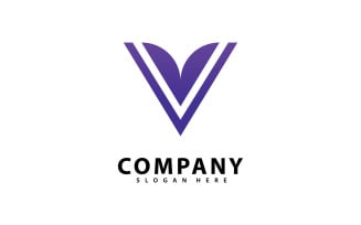 Letter V Simple template Logo design 1