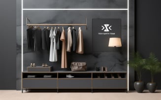 Professional Fashion Wall Poster Mockup in Modern Store