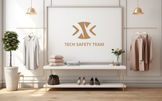 Professional Luxury Boutique Wall Poster Mockup with Display