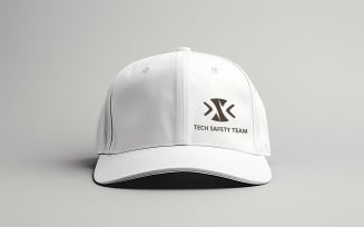 Professional White Baseball Cap Mockup Front View PSD