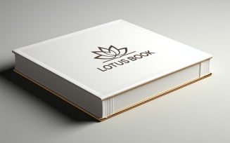 Professional White Hardcover Book Mockup with Gold Edge