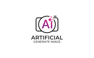 Ai image generate Photography logo. Artificial intelligence with Camera Design