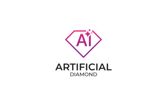 Artificial intelligence Ai Diamond logo Design template