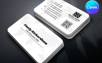 Clean Professional Business Card Template for Canva