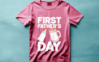 First Fathers Day T Shirt Digital Design New Dad Gift Baby Dad Printable Graphic