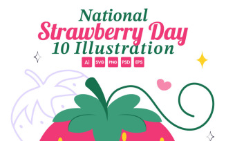 10 National Strawberry Day Illustration