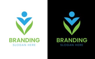 Letter V human foundation logo design-1029