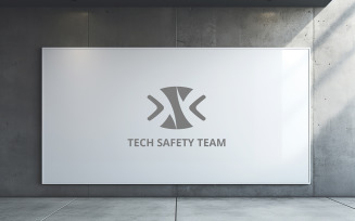 Professional Concrete Wall Sign Mockup in Industrial Interior Scene